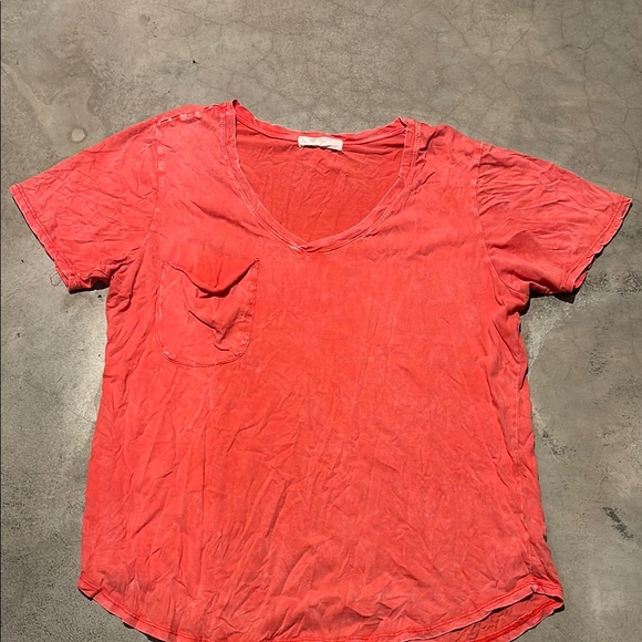 Women's Red V-Neck Top - Picture 1 of 3